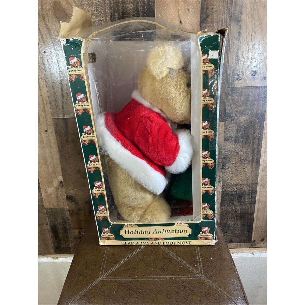 Cubby Bears By Santa's Best Holiday Animation Skiing Bear Vintage 1998 Christmas - Picture 16 of 17